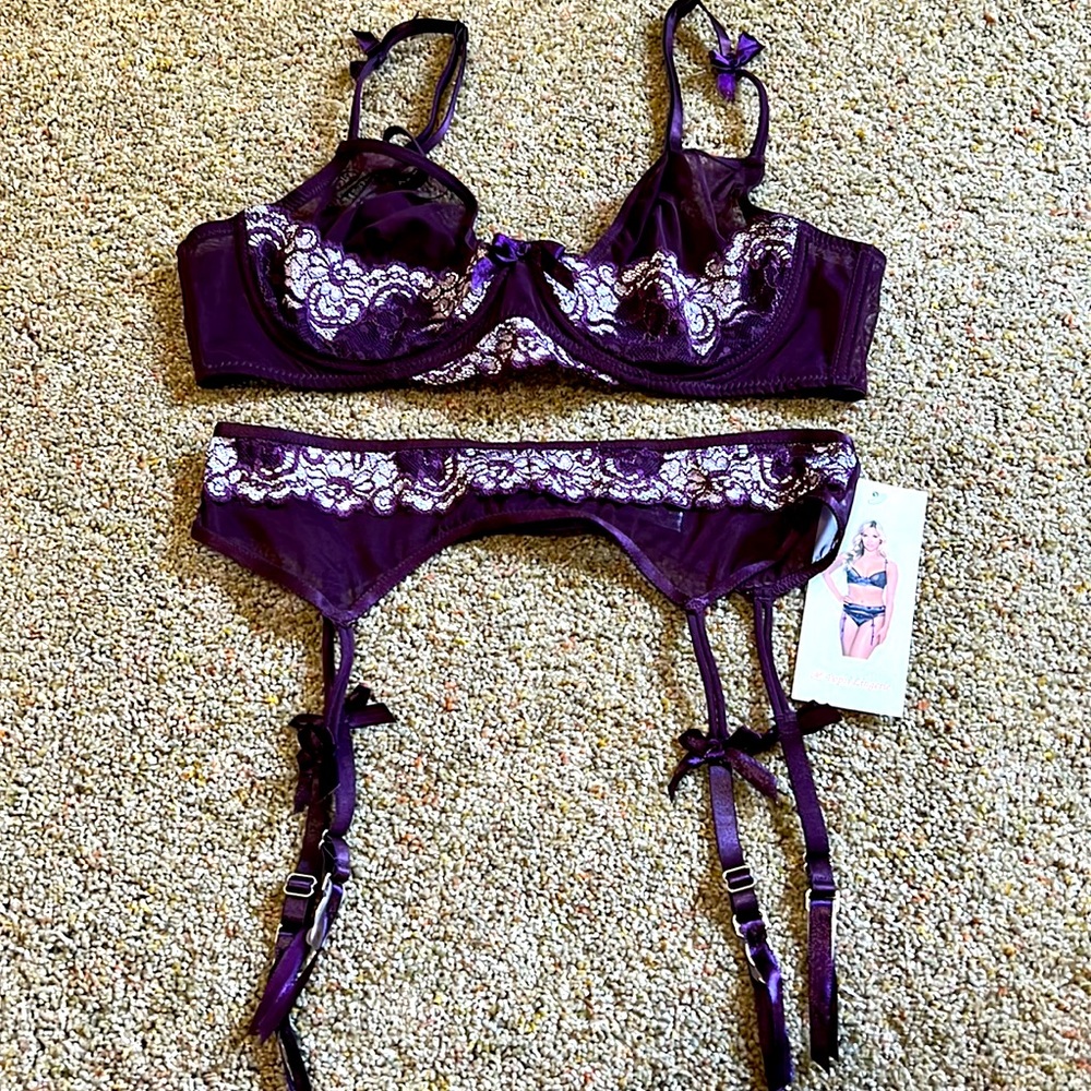 POPSI sexy LINGERIE Garter belt Purple